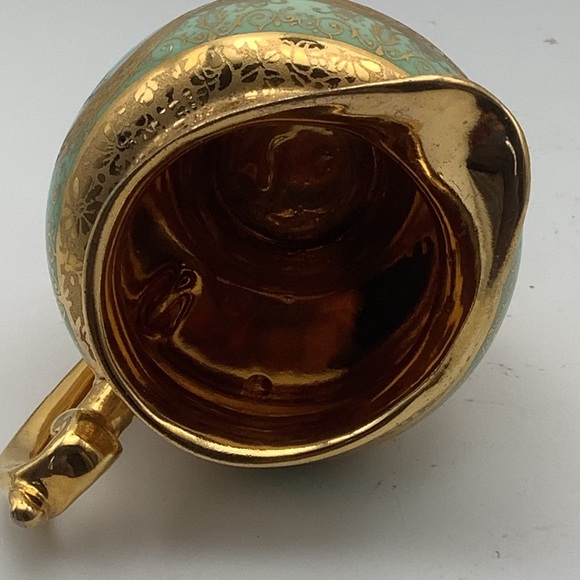 Vintage Le Mieux 24k Gold Hand Decorated Footed Cream Pitcher - Picture 11 of 14